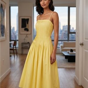 Chic Yellow Midi Dress